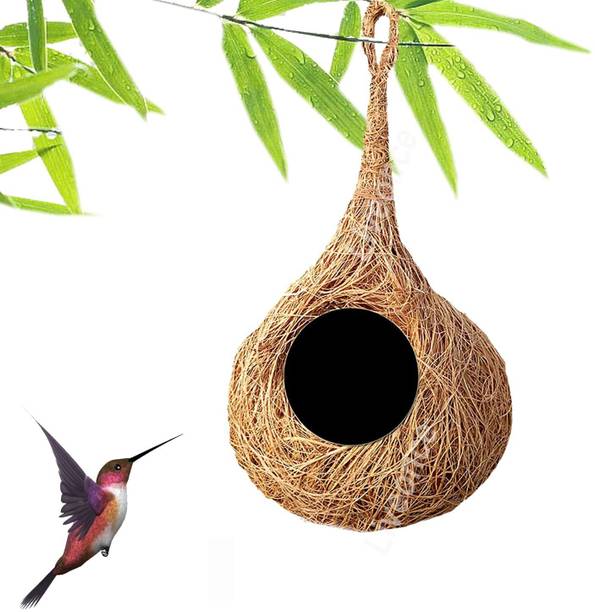 LIVEONCE NATURAL BIRD NEST FOR ALL SPECIES BIRDS, SQUARIEEL pack of 1 Bird House