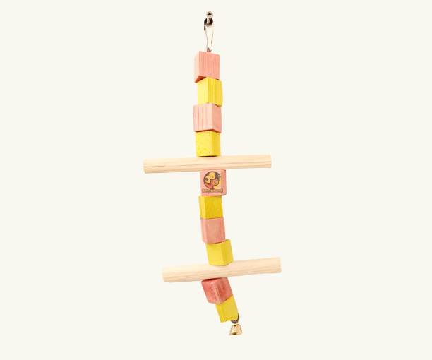 Foodie Puppies Natural Wood Hanging Stage Perch Bird Stand/Bird Toy (Two Perch Swing) Bird Play Stand
