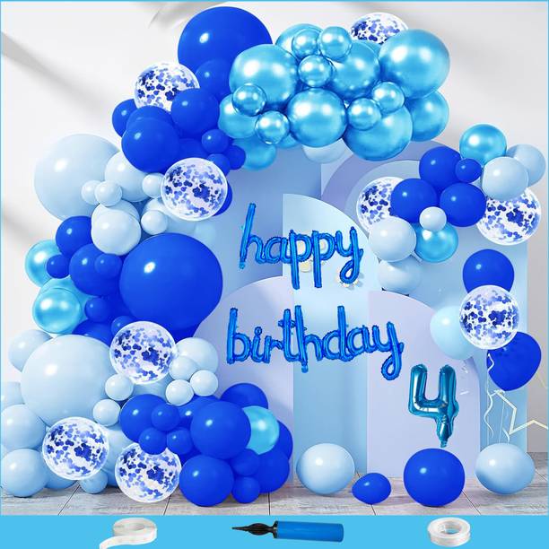 Crazykart Fourth 4th Happy Birthday Decoration Combo Kit Pack For Party Decoration Items