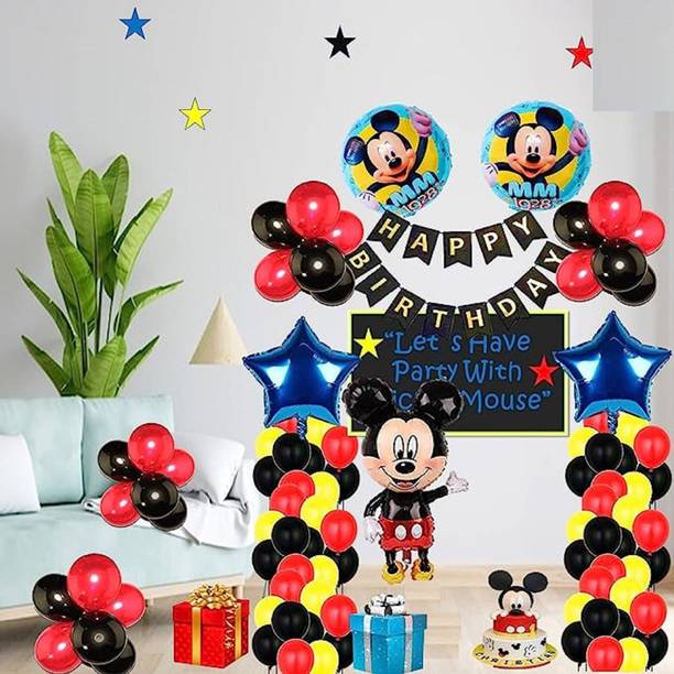 Rainy Decor Presents Mickey Mouse Birthday Decoration Combo / Kit / Pack / Set