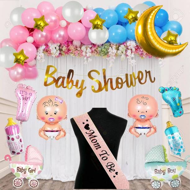 लाला बैलून Baby Shower Decoration Items - 73Pcs Baby Shower Decorations