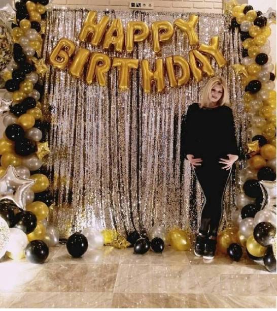 PARTY MIDLINKERZ Solid Happy Birthday Balloons Decoration Kit 45 Pcs, 1 set of silver 13Pcs "Happy Birthday" alphabet foil balloons and 30Pcs Golden, Black and Silver MetallicSet with 2Pcs of Silver Foil for Husband Kids Boys Balloons Decorations Items Combo with Helium Letters Foil Balloon Banner, Latex Metallic Balloons Balloon (Multicolor, Pack of 45)