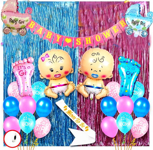 groovy dudz Baby Shower Decoration Items -Pack of 62
