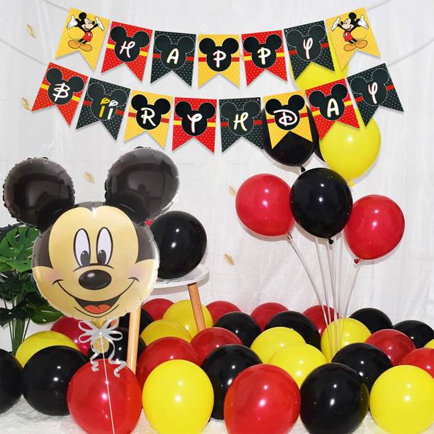 Rozi Decoration Mickey Mouse Theme Birthday Decorations Kit for Boy Birthday Decoration Items