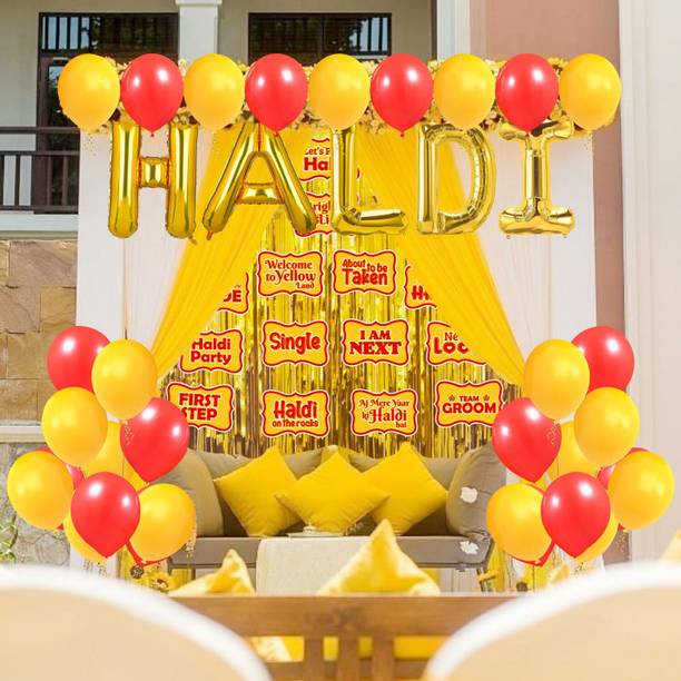 ZYOZI 38 Pcs Haldi Ceremony Decoration ,Haldi Ceremony Decoration Kit Photoshoot Props