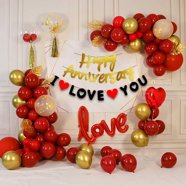 PARTY MIDLINKERZ Anniversary Decoration kit Combo - 45 Pcs for Anniversary Decor