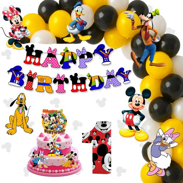PARTYJOY Mickey Mouse Theme Birthday Decoration Kit