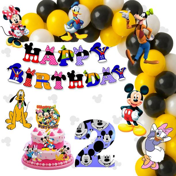 PARTYJOY Mickey Mouse Birthday Decoration Kit β Red & Black Theme Party Supplies
