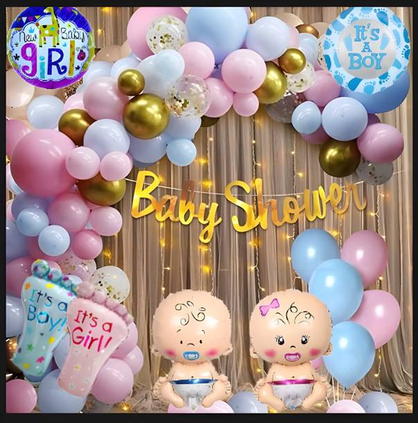 groovy dudz Baby Shower Decoration Items Kit/Balloons