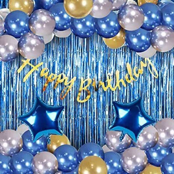 पार्टी मिडलिंकर्ज़ Printed Happy Birthday Decoration kit Combo - 41 Pcs for Birthday Decor