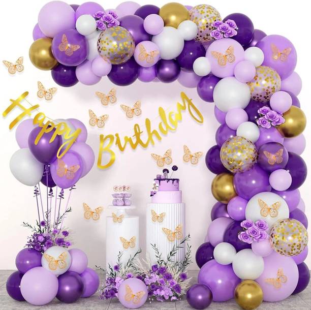PARTY MIDLINKERZ Net Happy Birthday Decoration items kit Combo - 83 Pcs for Birt