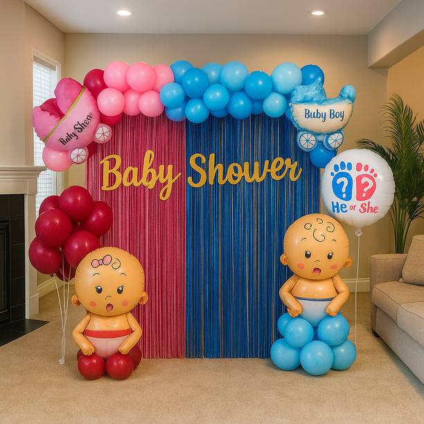 groovy dudz Baby Shower Decoration Items - 48 Pcs Baby Shower Banner