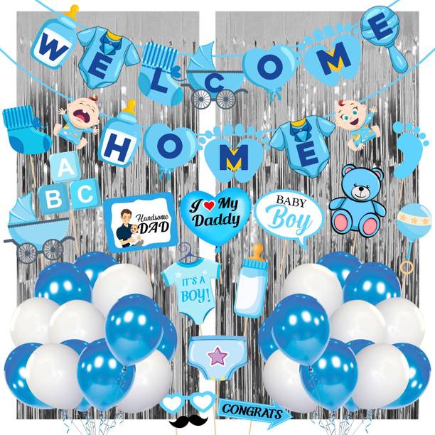 ZYOZI Baby Boy Welcome Home Decoration Kit for Baby Shower/Welcome Party(Pack of 43)