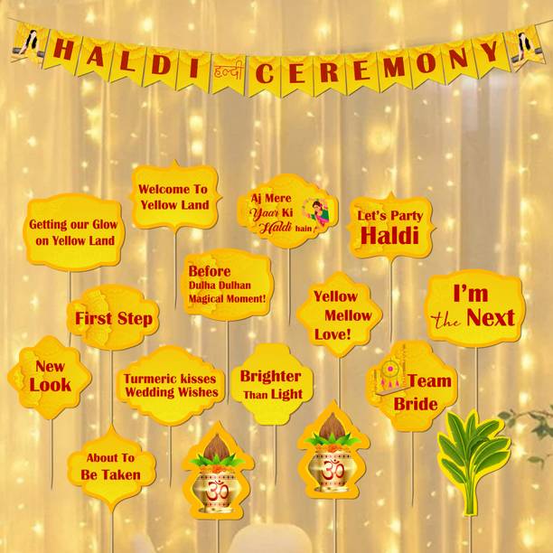 R G ACCESSORIES Haldi Props Banner for Haldi with Litght