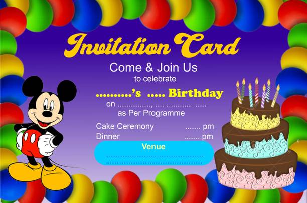 Naveen Birthday Party Invitation Card 25 Pcs Set Invitation Card