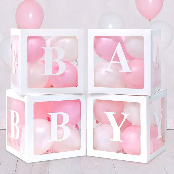 Décor Mantra Solid Baby balloon box for Baby Shower birthday Party decortaion Kit Balloon Bouquet