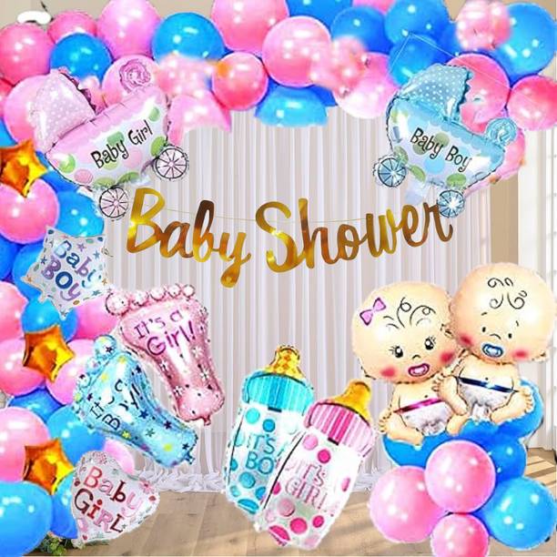 lala balloon Baby Shower Decoration Items - 58Pcs Baby Shower Decorations