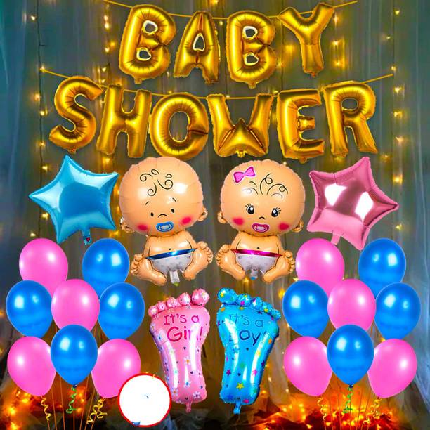 SOI Baby Shower Decorations Kit Foil And Metallic Balloons for Baby Shower Mom to Be