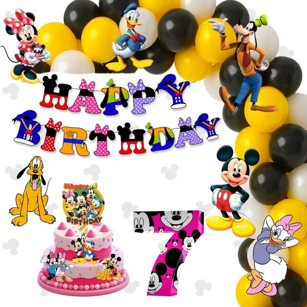 PARTYJOY Mickey Mouse Decoration Kit Multicolor | Cute Cartoon Birthday Set