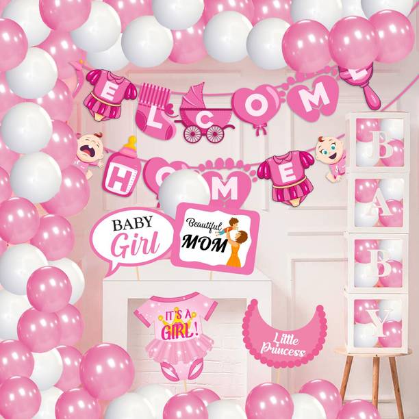 ZYOZI Baby Girl Welcome Home Decoration Kit for Baby Shower/Welcome Party