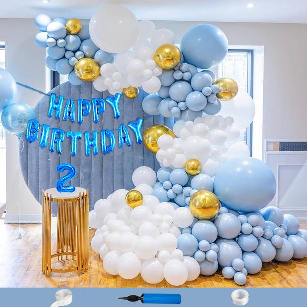 Crazykart Second 2nd Birthday Decoration Kit For Boys Party Decoration Items Balloon Combo