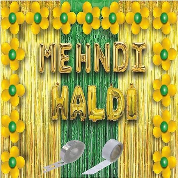 groovy dudz Haldi Mehndi Decoration Items For Marriage Haldi Decoration-56pcs