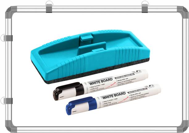 CraftXpress 2x3 Feet, Both Side Writing Chalk & Whiteboard With 2 Marker & 1 Duster White board