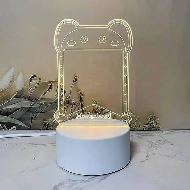VIRZA TRADE Acrylic Writing Board with Pen & Light, LED Message Board Table Lamp