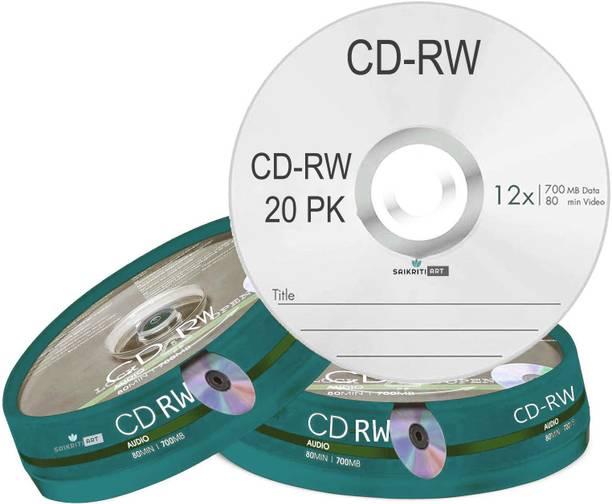 SAIKRITI ART CD Rewritable SPINDLE CAKE BOX PACK 0F 20 700 MB