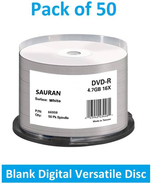 Sauran DVD Recordable Pack of 50 Blank Digital Versatile Disc DVD 4.7 GB