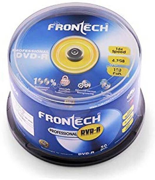 Frontech DVD Recordable Blank DVD-R 4.7 GB 16X Speed Digital Disk - Pack of 50, Professional DVD 4.7 GB