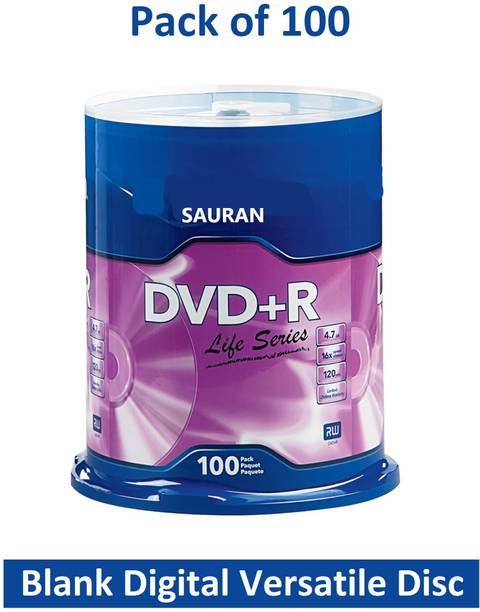 Sauran DVD Recordable Pack of 100 Blank Digital Versatile Disc DVD 4.7 GB