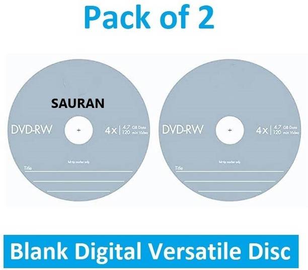 Sauran DVD Rewritable Pack of 2 Blank Digital Versatile Disc DVD 4.7 GB
