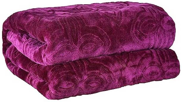 CHICERY Floral Single Mink Blanket for  Mild Winter
