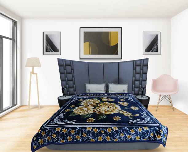 RIAN Floral Double Mink Blanket for  Mild Winter