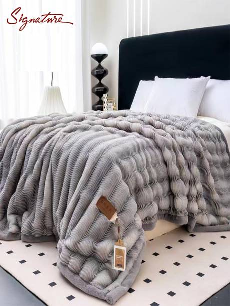 Signature Striped Double Mink Blanket for  Heavy Winter