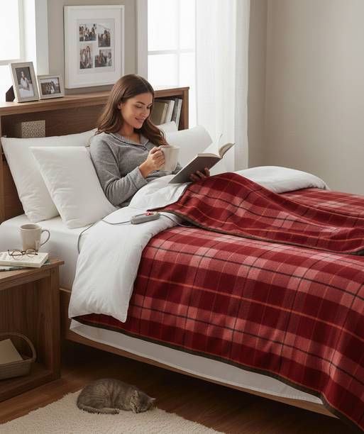 MOONI Solid Single Electric Blanket for  Heavy Winter