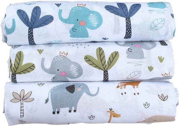 Trance Home Linen Printed Crib Swaddling Baby Blanket for  AC Room