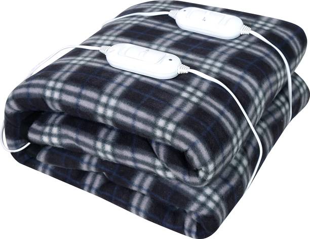 warmzzz Checkered Double Electric Blanket for  Heavy Winter