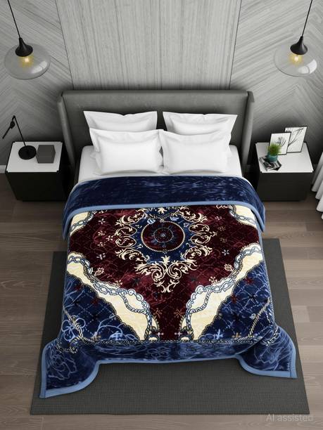 Signature Floral Double Mink Blanket for  Heavy Winter