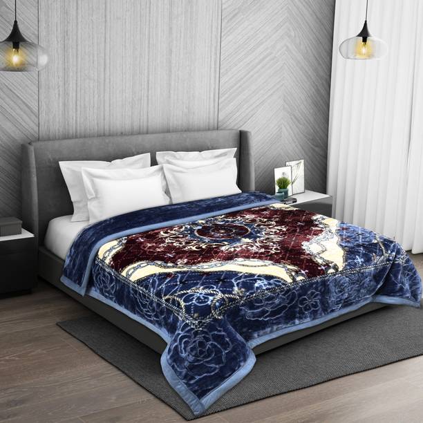 Signature Floral Double Mink Blanket for  Heavy Winter