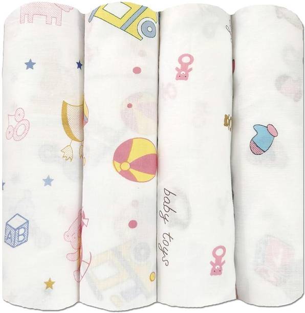 Trance Home Linen Printed Crib Swaddling Baby Blanket for  Mild Winter