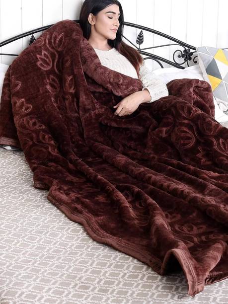 MFI Embroidered Double Woollen Blanket for  Heavy Winter