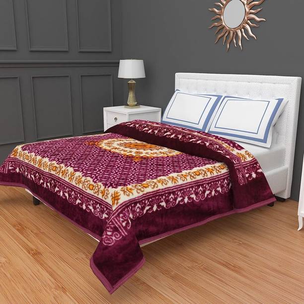 COZYEXPORTS Floral Single Mink Blanket for  Mild Winter