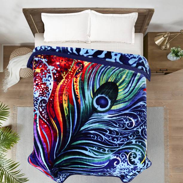 SIGNATURE Floral Double Mink Blanket for  Heavy Winter