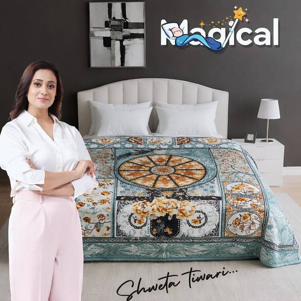 MAGICAL Floral King Mink Blanket for  Heavy Winter