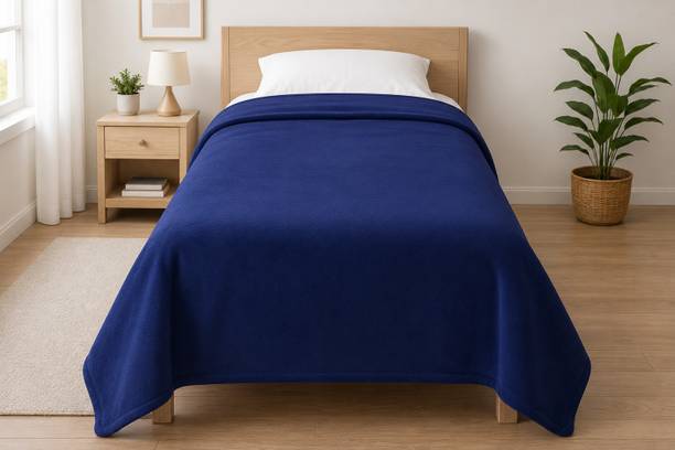 Huemic Solid Single Fleece Blanket for  Heavy Winter