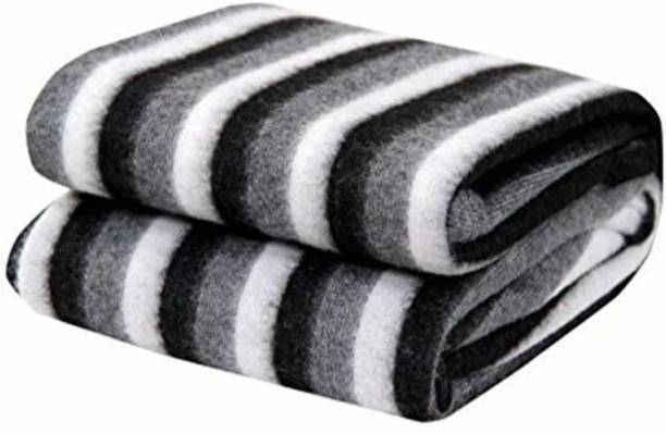 MK Life Striped Single Fleece Blanket for  AC Room