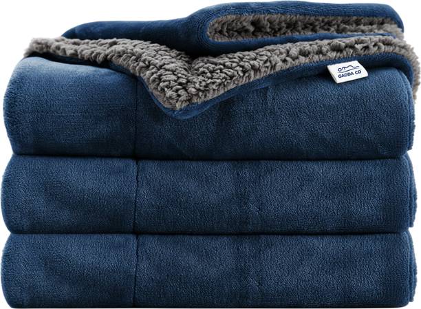 GADDA CO Solid Single Sherpa Blanket for  Heavy Winter