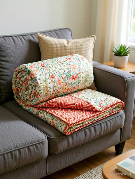 VAS COLLECTIONS Floral Double Comforter for  AC Room